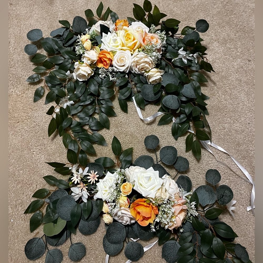 Floral Arrangement with Orange and White Roses
